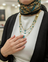 Load image into Gallery viewer, Luxurious Necklace - Turquoise and Copper Chains