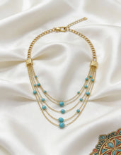 Load image into Gallery viewer, Luxurious Necklace - Turquoise and Copper Chains