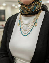 Load image into Gallery viewer, Delicate Necklace - Turquoise and Copper Chains