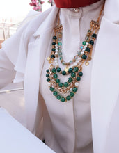 Load image into Gallery viewer, Green Necklace - Agate and Pearl