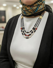 Load image into Gallery viewer, Delicate Necklace - Black and White and Red