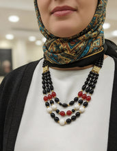 Load image into Gallery viewer, Elegance Necklace - Black and White and Red