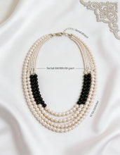 Load image into Gallery viewer, Elegant Necklace - Black Agate and White Pearl
