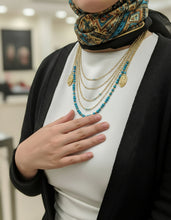 Load image into Gallery viewer, Delicate Necklace - Turquoise and Copper Chains