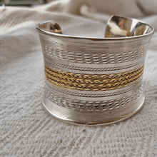 Load image into Gallery viewer, Gold and Silver Plated Nubian Bangle