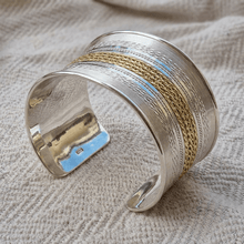 Load image into Gallery viewer, Gold and Silver Plated Nubian Bangle