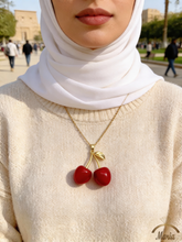 Load image into Gallery viewer, Red Berry Necklace - Stainless Gold Plated