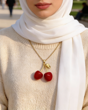 Load image into Gallery viewer, Red Berry Necklace - Stainless Gold Plated