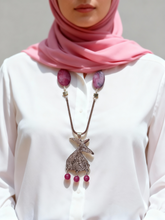Load image into Gallery viewer, Zahra Pink Agate Necklace