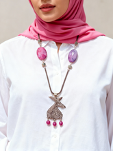 Load image into Gallery viewer, Zahra Pink Agate Necklace