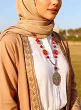 Load image into Gallery viewer, Ruby Petals - Silver Plated Necklace