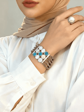 Load image into Gallery viewer, Eman Turquoise Set - Silver Plated