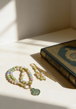 Load image into Gallery viewer, Butter Yellow Rosary with Book Separator - Agate Stones