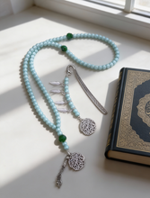 Load image into Gallery viewer, Baby Blue Rosary with Book Separator - Fairouz Stones