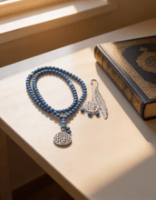 Load image into Gallery viewer, Blue Rosary with Book Separator - Mallorca Pearls