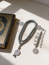 Load image into Gallery viewer, Grey Rosary with Book Separator - Mallorca Pearls