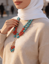 Load image into Gallery viewer, Fairouz Necklace - Broken Fayrouz with Morgan