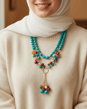 Load image into Gallery viewer, Farida Necklace - Fayrouz and Agate Stones