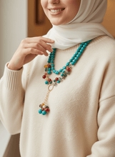 Load image into Gallery viewer, Farida Necklace - Fayrouz and Agate Stones