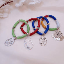 Load image into Gallery viewer, Sarah Acrylic Bracelet Set  - Silver Plated
