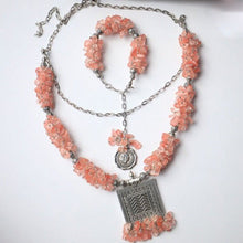 Load image into Gallery viewer, Rose Marine Stone Set - Silver Plated
