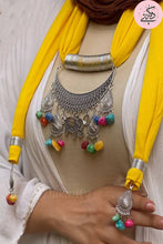 Load image into Gallery viewer, Yellow Arabic Necklace Scarf
