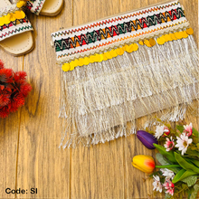 Load image into Gallery viewer, Zhraa Handmade Clutch And Slippers - Leather And Linen
