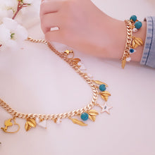Load image into Gallery viewer, Basma Stainless Star Shell Turquoise Set
