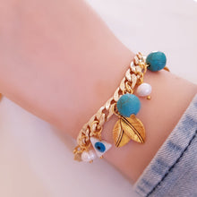 Load image into Gallery viewer, Basma Stainless Star Shell Turquoise Set
