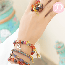 Load image into Gallery viewer, Zeina Colorful Set - Colorful Leather and Agate
