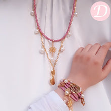 Load image into Gallery viewer, Arabian Pearl Kaaf Set - Pink Leather
