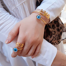 Load image into Gallery viewer, Amany Blue Eye Set - Gold Plated
