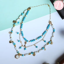 Load image into Gallery viewer, Dalida Seashell Necklace -  Turquoise and Seashell
