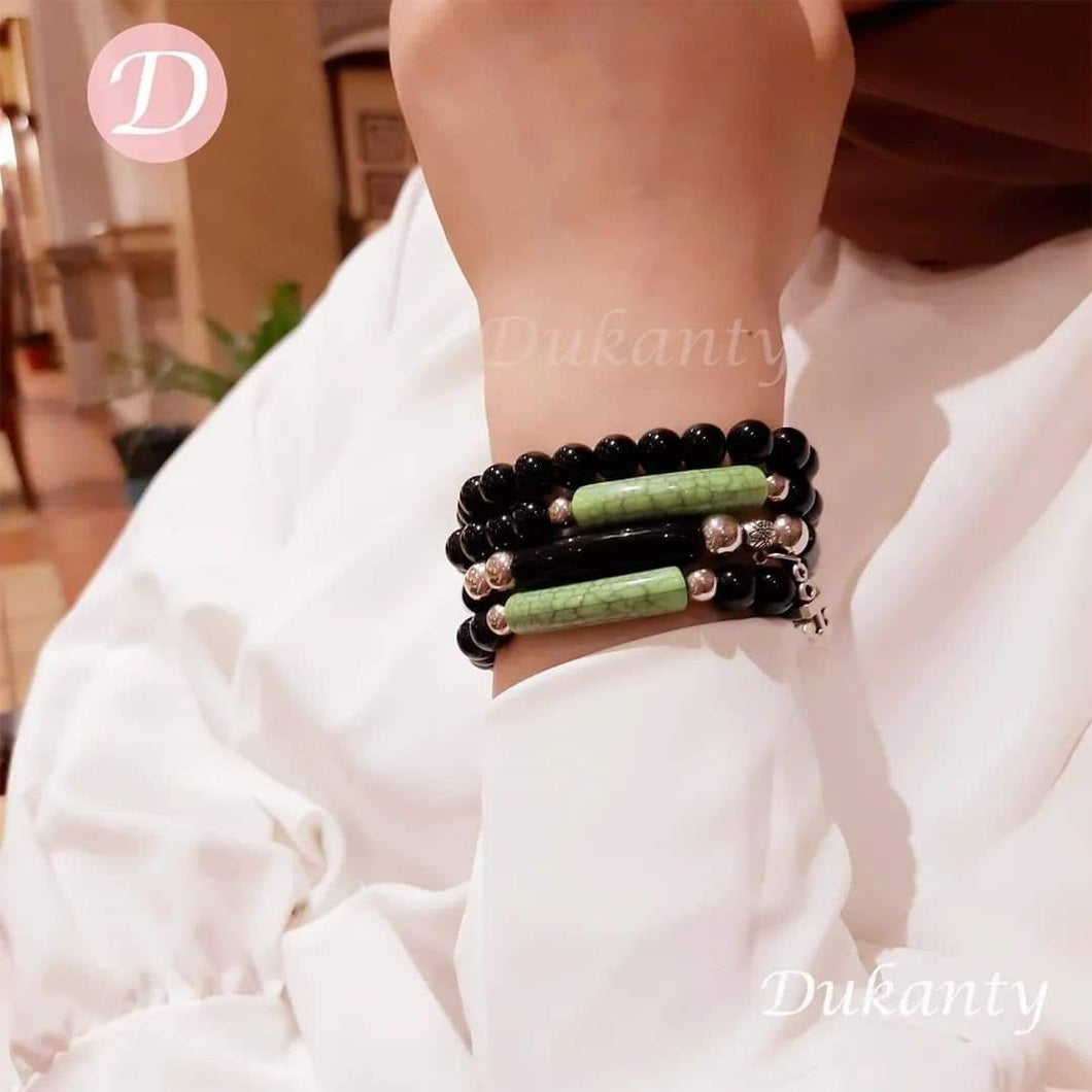 Acriylc w Aqiq Bracelet Set