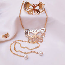 Load image into Gallery viewer, Butterfly Gold Plated Set - Necklace, Bracelet and Ring
