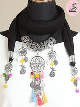Load image into Gallery viewer, Black Sufi Necklace Scarf
