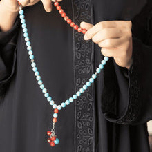 Load image into Gallery viewer, Al-Fardoos Rosary - Turquoise and Red Agate

