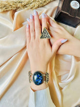 Load image into Gallery viewer, Traditional Arabian Set - Pure Copper with Navy Blue Agate
