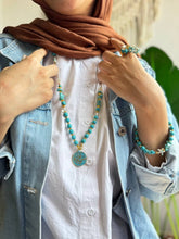 Load image into Gallery viewer, Reham Set - Turquoise And Acrylic Stones

