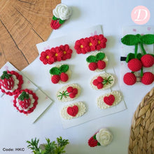 Load image into Gallery viewer, Cherry Crochet Hair Bows
