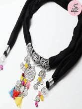 Load image into Gallery viewer, Black Sufi Necklace Scarf
