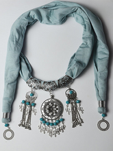 Load image into Gallery viewer, Turquoise Arabic Necklace Scarf
