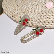 Load image into Gallery viewer, Red Cherry Hair Clips
