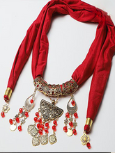 Load image into Gallery viewer, Red Hur Necklace Scarf

