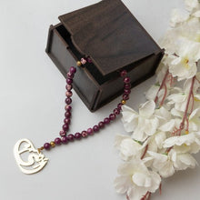 Load image into Gallery viewer, "Mom" Customized Rosary - Dark Purple Agate

