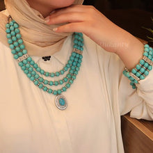 Load image into Gallery viewer, Dalia Set - Natural Turquoise Stones
