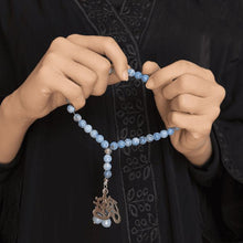 Load image into Gallery viewer, "Taha" Customized Rosary - Soft Blue Agate
