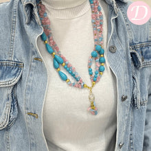Load image into Gallery viewer, Vintage Dovetail Necklace - Turquoise and Seashell
