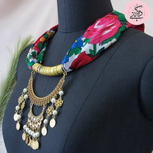 Load image into Gallery viewer, Floral Necklace Scarf - Summer Colors
