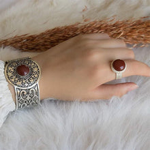 Load image into Gallery viewer, Arabic Silver Plated Set – Brown Stone
